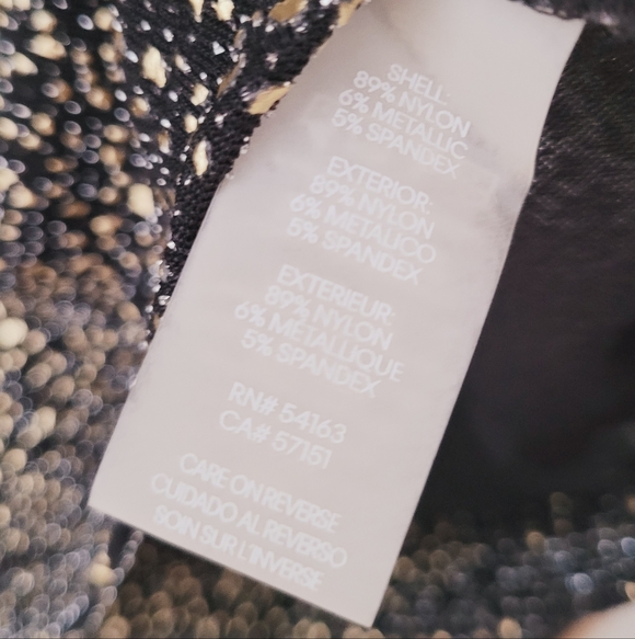 Karl Lagerfeld Black and Gold Women's knit Top Sz M - Picture 12 of 14